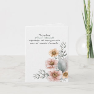Sympathy Thank You Watercolor Bouquet Card