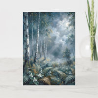 Sympathy Trilliums in Birch Forest in Moonlight