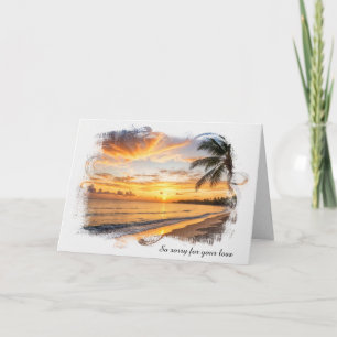 Sympathy Tropical Island Sunset  Card
