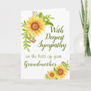 Sympathy Watercolor Floral Sunflower Card