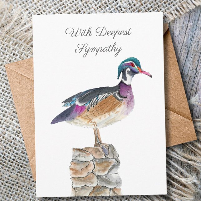 Sympathy Watercolor Mallard Duck Card (Creator Uploaded)