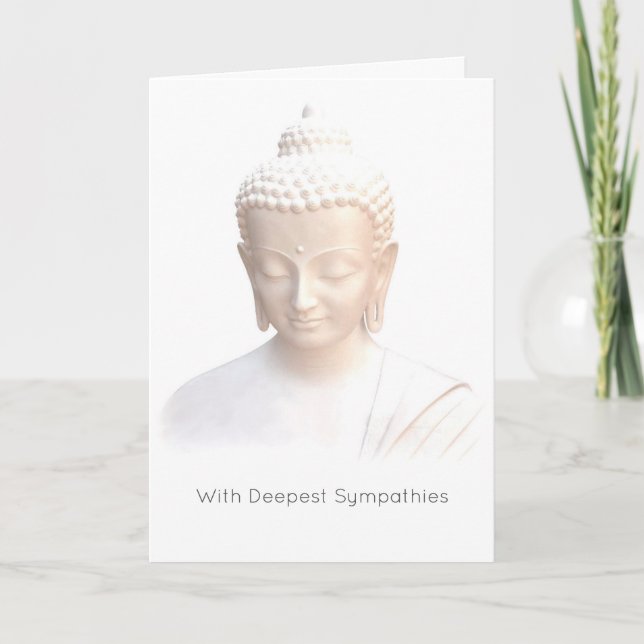 Sympathy - White Buddha | Serene Meditative Calm Card (Front)