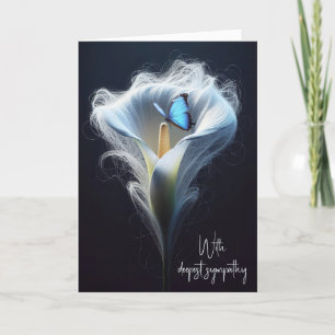Sympathy White Calla Lily and Butterfly Card
