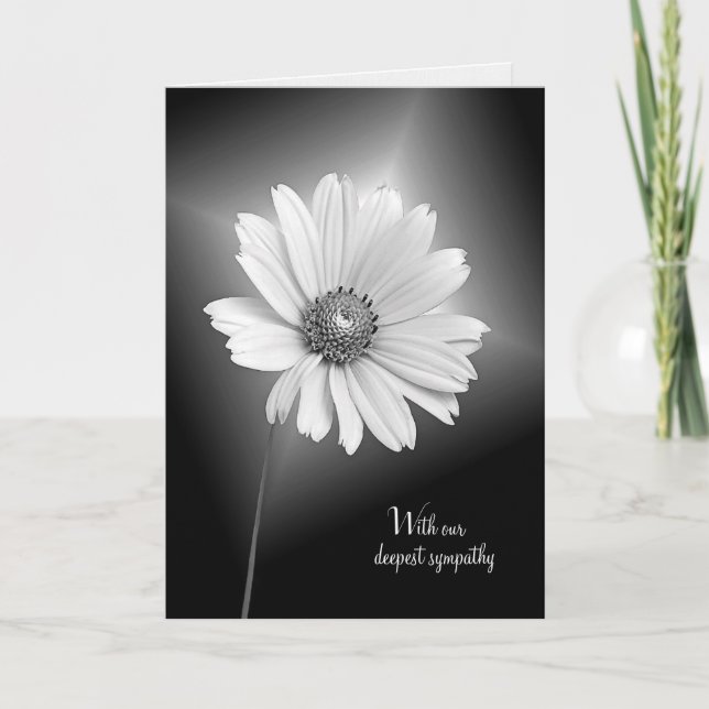 sympathy white cosmos flower card (Front)