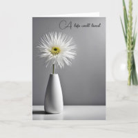 Sympathy White Dahlia Flower In Vase 