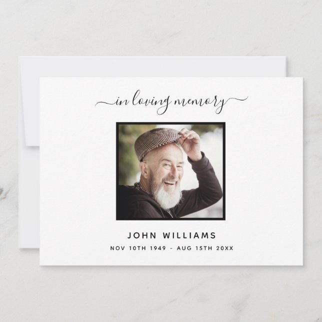 Sympathy white gold thank you photo card (Back)