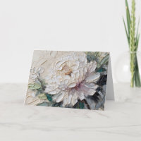Sympathy White Peony Impasto Painting