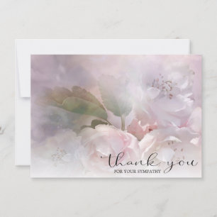 Sympathy White Pink Blossoms THANK YOU   PHOTO Card
