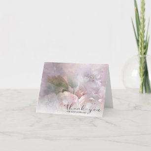 Sympathy White Pink Blossoms THANK YOU   PHOTO Card