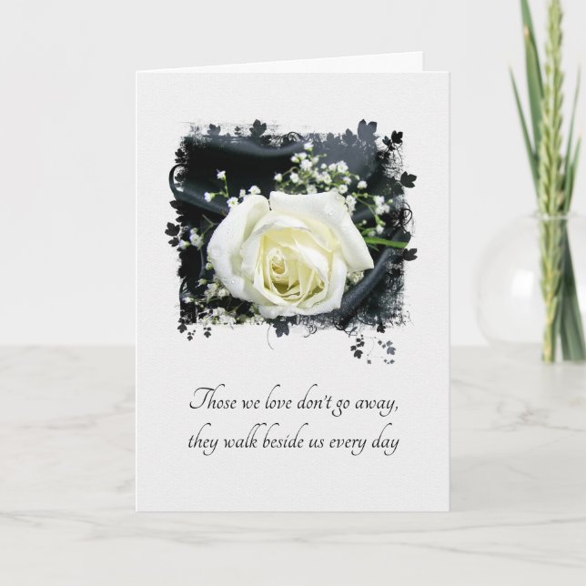 Sympathy White Rose Card (Front)