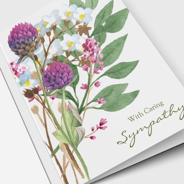 Sympathy Wildflowers Funeral Thank You Card (Wildflowers Sympathy Memorial Funeral Thank You Card)