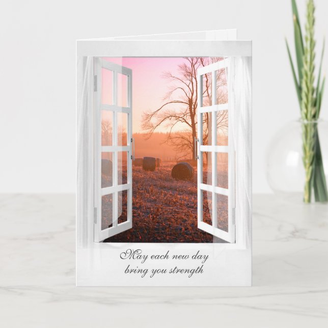 Sympathy Window of Hay Bales Card (Front)