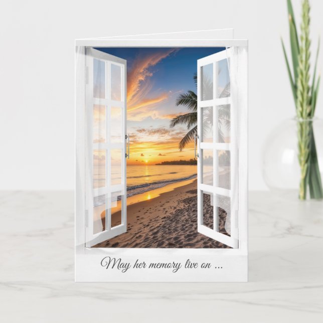 Sympathy Window With Beach Sunrise Card (Front)