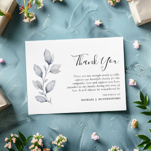 Sympathy Winter Foliage Photo Thank You Card