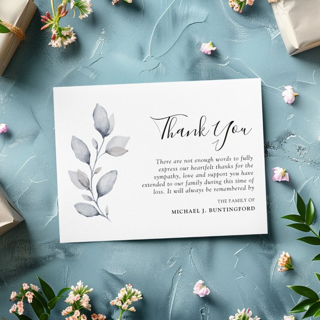 Sympathy Winter Foliage Photo Thank You Card (Creator Uploaded)