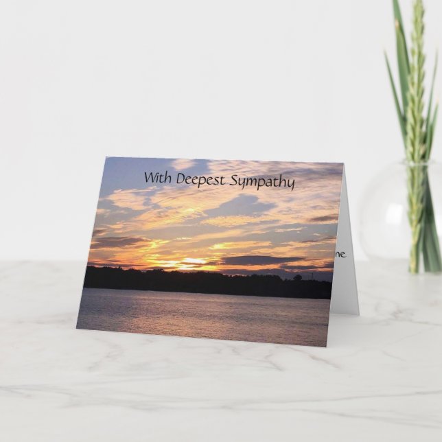 ***SYMPATHY*** WITH A BEAUTIFUL SUNSET ON A LAKE CARD (Front)