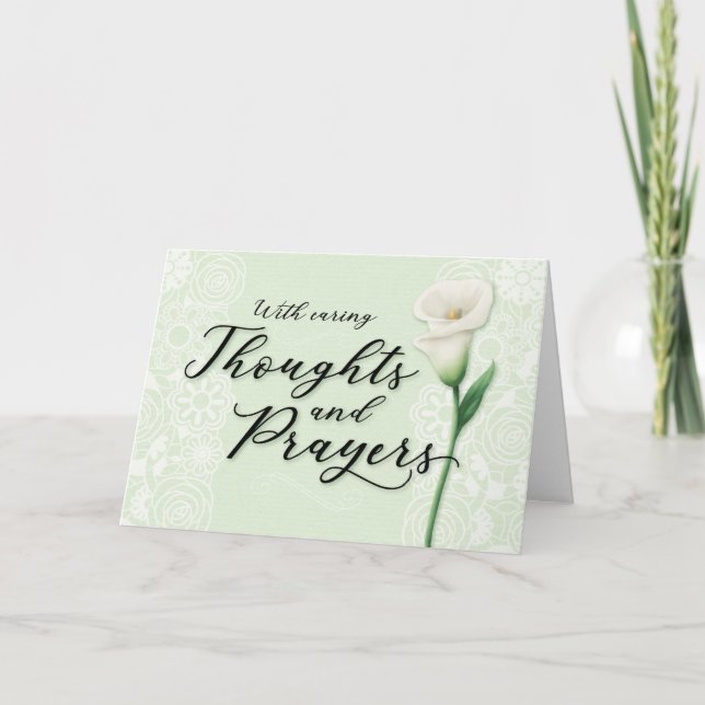 Sympathy, With Caring Thoughts and Prayers Card (Front)