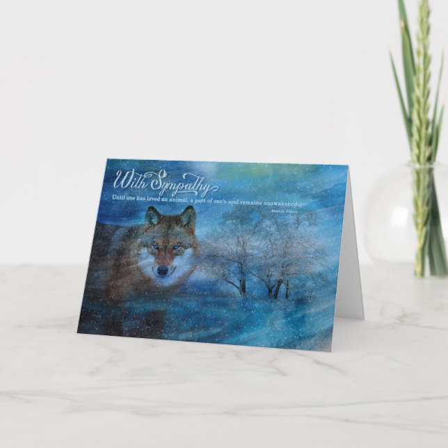 Sympathy Zoo Animal Loss The Blue Wolf Card (Front)