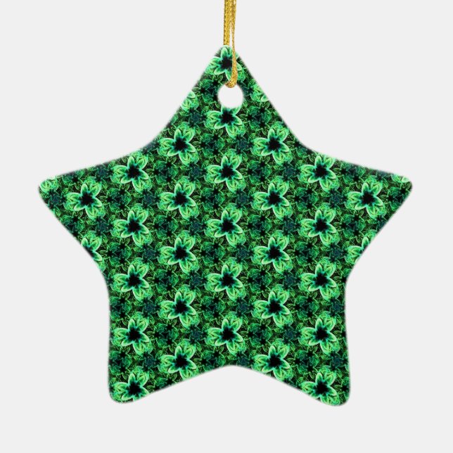 Symphony in Green  Ceramic Ornament (Back)
