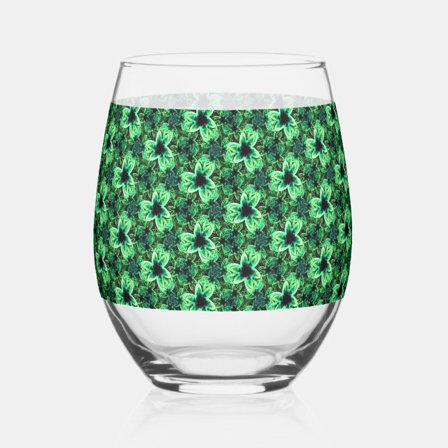 Symphony in Green  Stemless Wine Glass (Front)