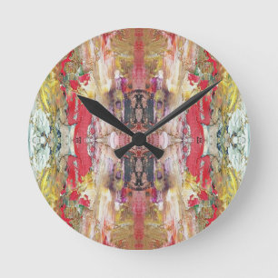 Symphony of Chaos – Abstract Real Artist’s Palette Round Clock