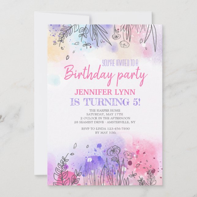 Symphony of Colour Invitation (Front)