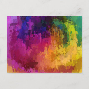 Symphony of colours drip paint art by healing love postcard