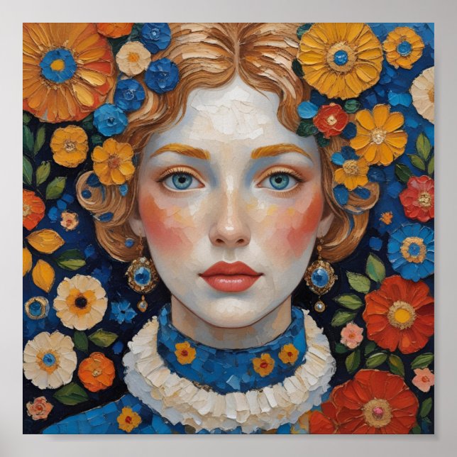 Symphony of Flowers Poster | Maximalist Wall Art (Front)