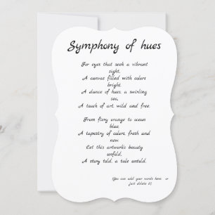 Symphony of hues gift / invitation / thanks card