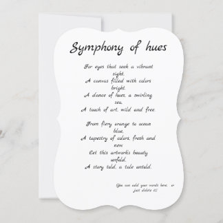 Symphony of hues gift / invitation / thanks card
