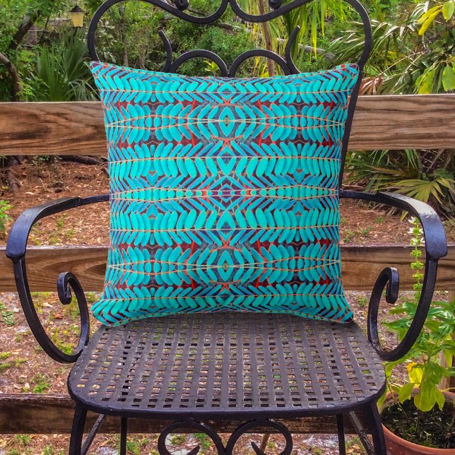 Symphony of Leaves, Aqua Cushion (Creator Uploaded)