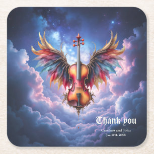Symphony of the Moonlit Skies. Square Paper Coaster