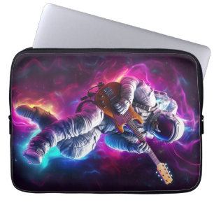 Symphony of the Void Neon Cyberpunk Astronaut Laptop Sleeve