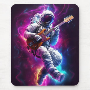 Symphony of the Void Neon Cyberpunk Astronaut Mouse Pad
