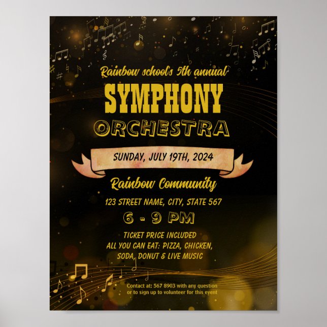 Symphony Orchestra event template flyer Poster (Front)