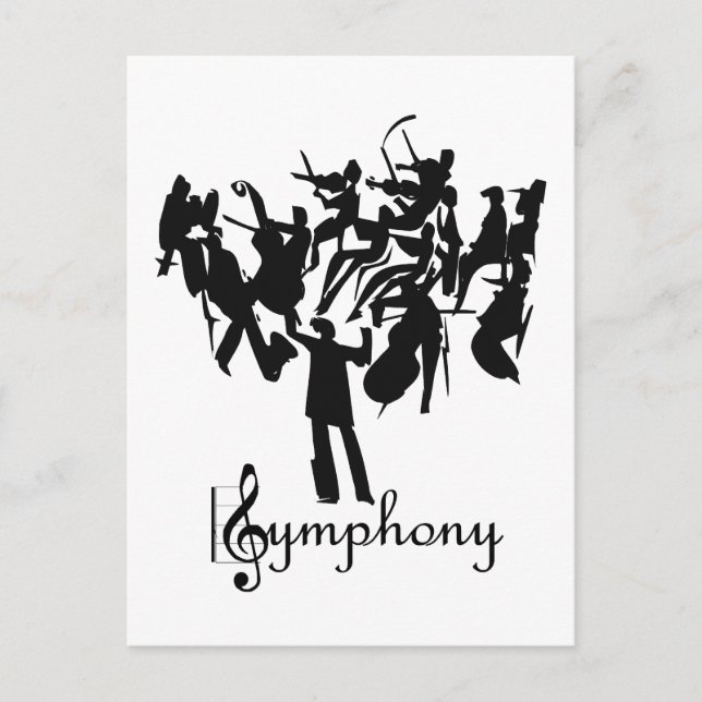 SYMPHONY orchestra  in a stylised design Postcard (Front)