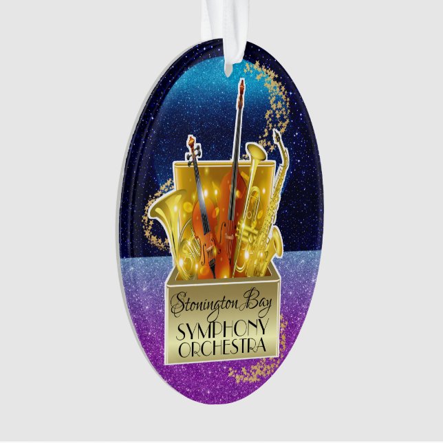 Symphony Orchestra Music Ornament (Front)