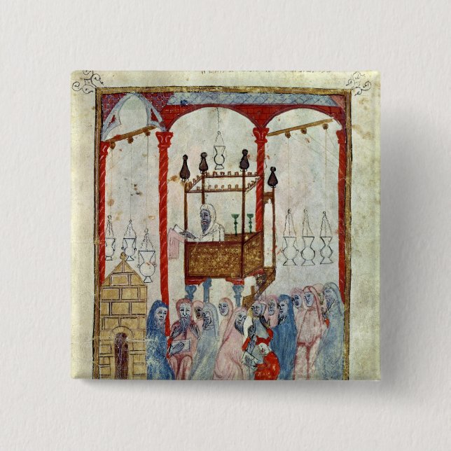 Synagogue, c.1350, Northern Spain 15 Cm Square Badge (Front)
