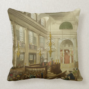 Synagogue, Dukes Place, Houndsditch, from Ackerman Cushion