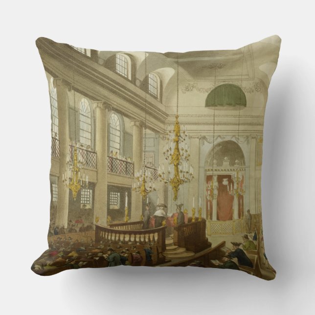 Synagogue, Dukes Place, Houndsditch, from Ackerman Cushion (Front)