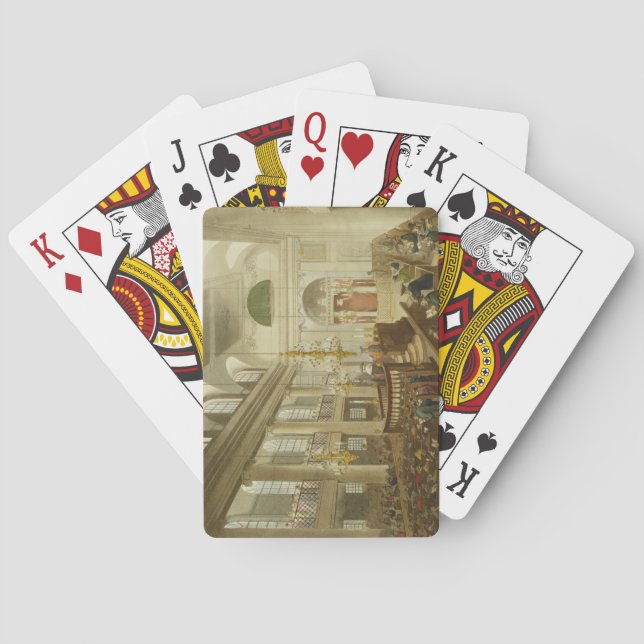 Synagogue, Dukes Place, Houndsditch, from Ackerman Playing Cards (Back)