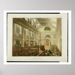 Synagogue, Dukes Place, Houndsditch, from Ackerman Poster