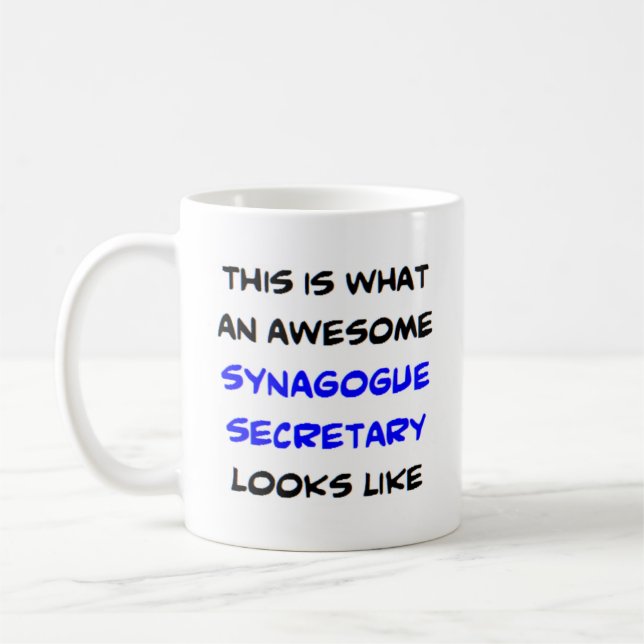 synagogue secretary, awesome coffee mug (Left)