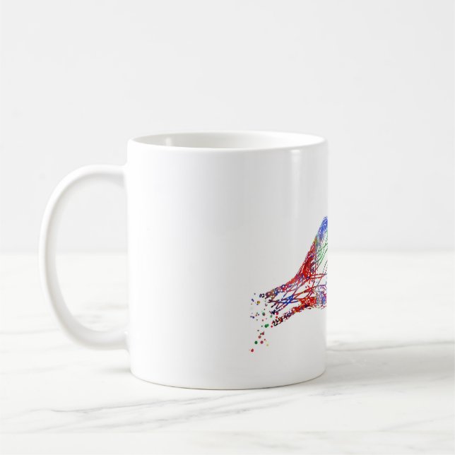 Synapse receptor, neurology, medical art coffee mug (Left)