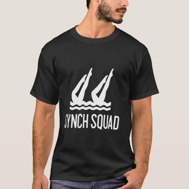 Synch Squad Cool Team Design for Sync Swimmer T-Shirt (Front)