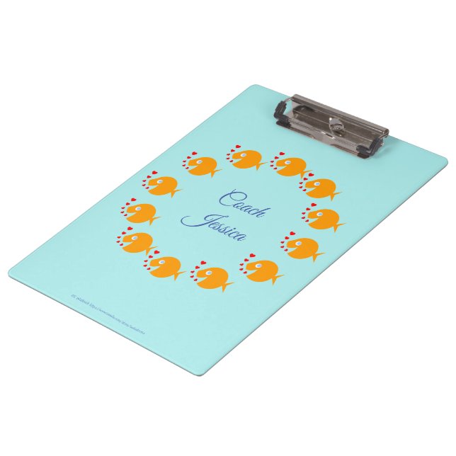 Synchro Coach Synchronised Swimming Goldfish Cute Clipboard (Angled)