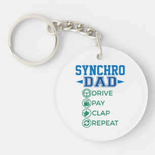 Synchro Dad Drive Pay Clap Synchronised Skating Key Ring