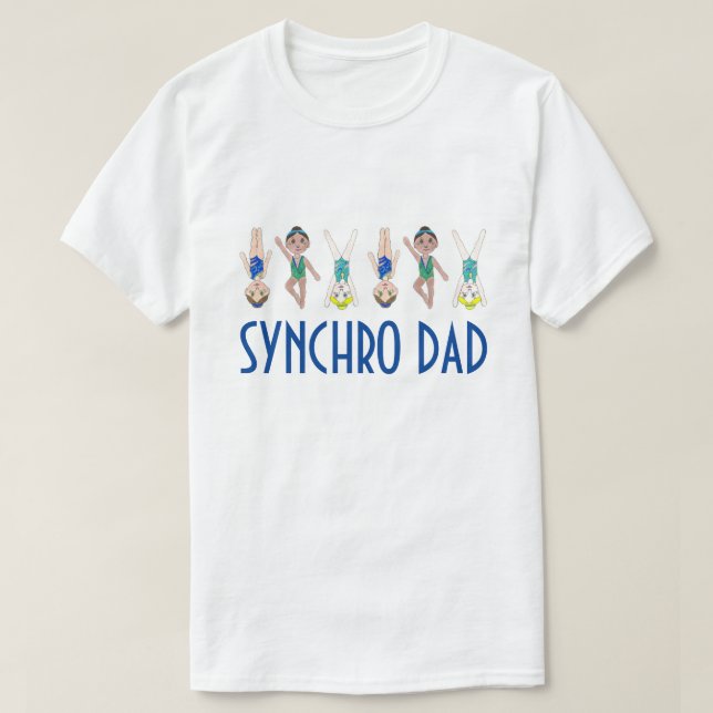 SYNCHRO DAD Synchronised Swimming Daughter Name T-Shirt (Design Front)
