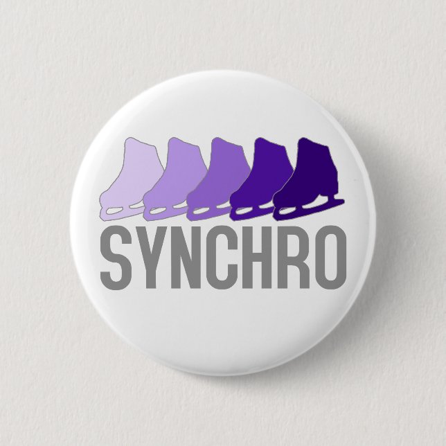Synchro Skates 6 Cm Round Badge (Front)