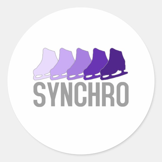 Synchro Skates Classic Round Sticker (Front)